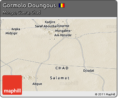 Shaded Relief Panoramic Map of Gormolo Doungous