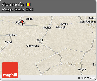 Shaded Relief Panoramic Map of Gouroufa