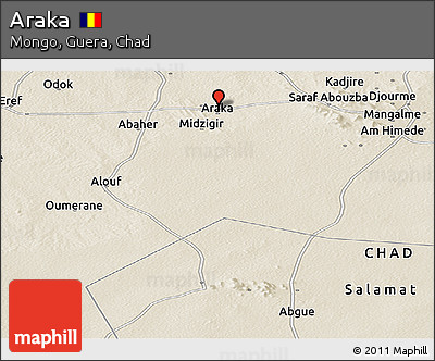 Shaded Relief Panoramic Map of Araka