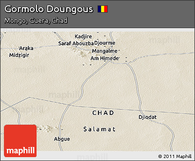 Shaded Relief Panoramic Map of Gormolo Doungous