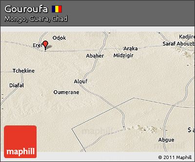 Shaded Relief Panoramic Map of Gouroufa