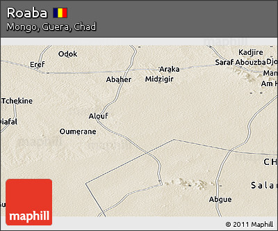 Shaded Relief Panoramic Map of Roaba