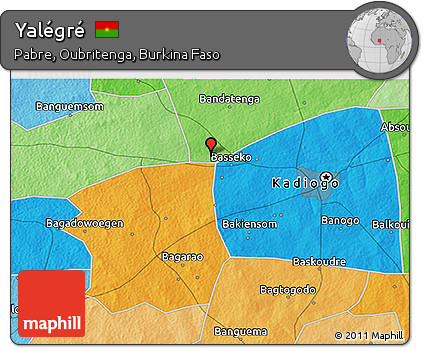 Political 3D Map of Yalégré