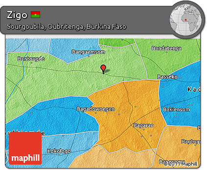 Political 3D Map of Zigo