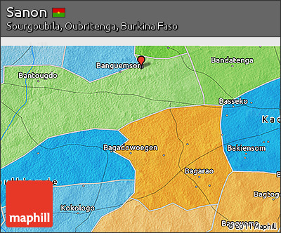 Political 3D Map of Sanon