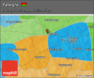 Political 3D Map of Yalégré