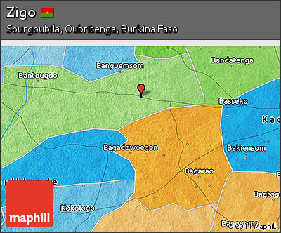 Political 3D Map of Zigo