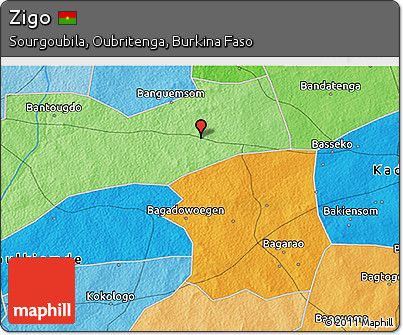 Political 3D Map of Zigo