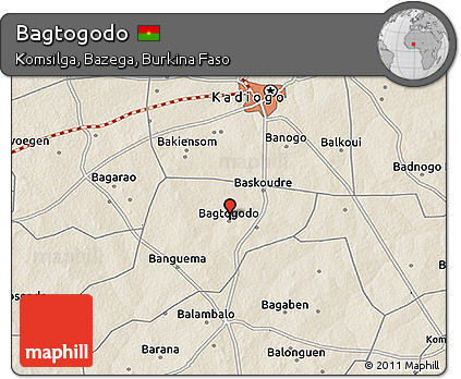 Shaded Relief 3D Map of Bagtogodo