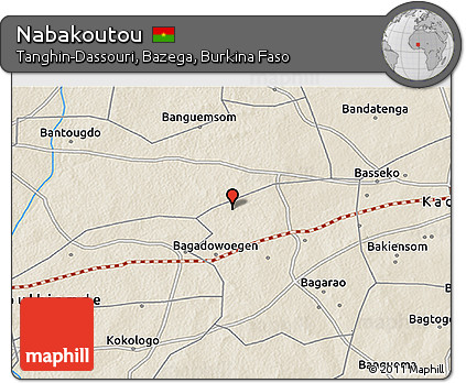 Shaded Relief 3D Map of Nabakoutou