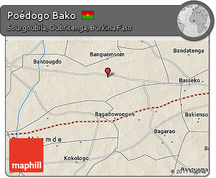 Shaded Relief 3D Map of Poédogo Bako