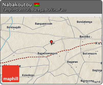 Shaded Relief 3D Map of Nabakoutou