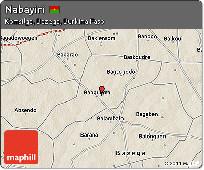 Shaded Relief 3D Map of Nabayiri