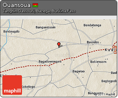 Shaded Relief 3D Map of Ouansoua