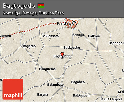Shaded Relief 3D Map of Bagtogodo