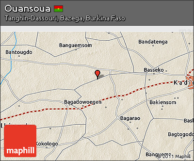 Shaded Relief 3D Map of Ouansoua