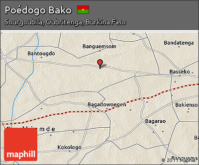 Shaded Relief 3D Map of Poédogo Bako