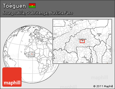 Blank Location Map of Toéguen