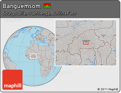 Gray Location Map of Banguèmsom