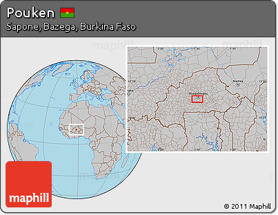 Gray Location Map of Pouken