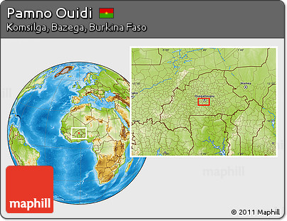 Physical Location Map of Pamno Ouidi