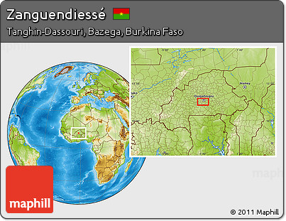Physical Location Map of Zanguendiessé