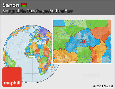Political Location Map of Sanon