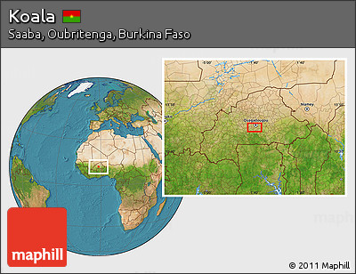 Satellite Location Map of Koala