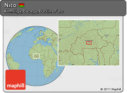 Savanna Style Location Map of Nito