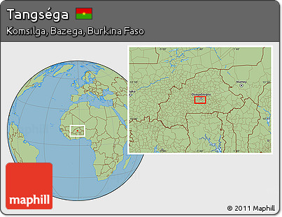 Savanna Style Location Map of Tangséga
