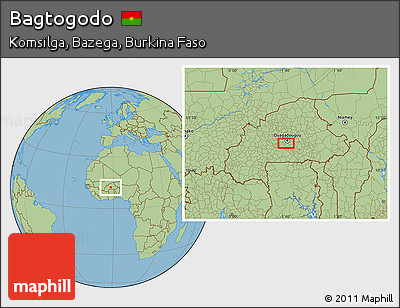 Savanna Style Location Map of Bagtogodo