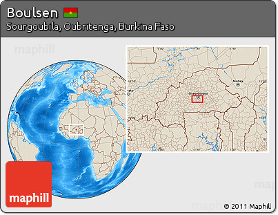 Shaded Relief Location Map of Boulsen