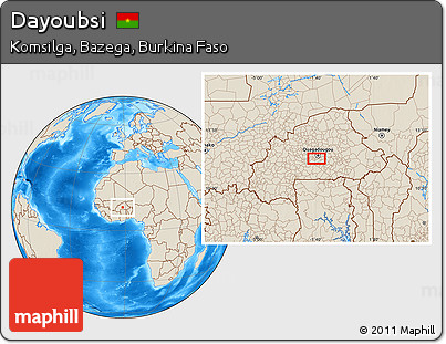 Shaded Relief Location Map of Dayoubsi