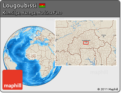 Shaded Relief Location Map of Lougoubissi