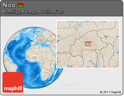 Shaded Relief Location Map of Nito