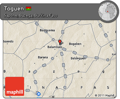 Shaded Relief Map of Toguen