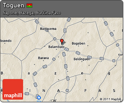 Shaded Relief Map of Toguen