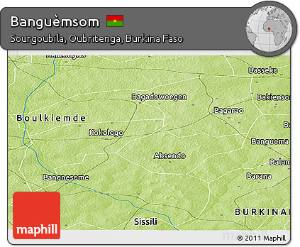 Physical Panoramic Map of Banguèmsom