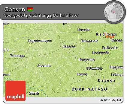 Physical Panoramic Map of Gonsen