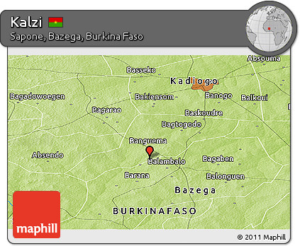 Physical Panoramic Map of Kalzi