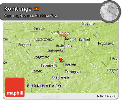 Physical Panoramic Map of Komtenga