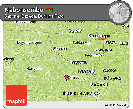 Physical Panoramic Map of Nabonsombo