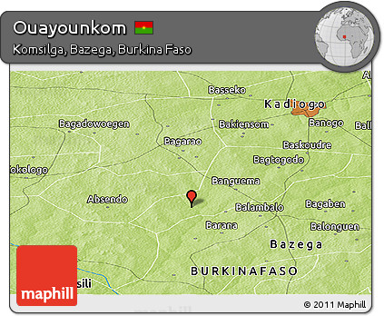 Physical Panoramic Map of Ouayounkom