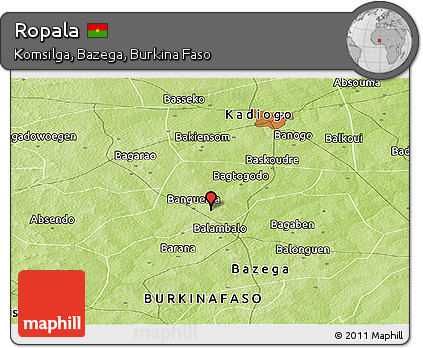 Physical Panoramic Map of Ropala
