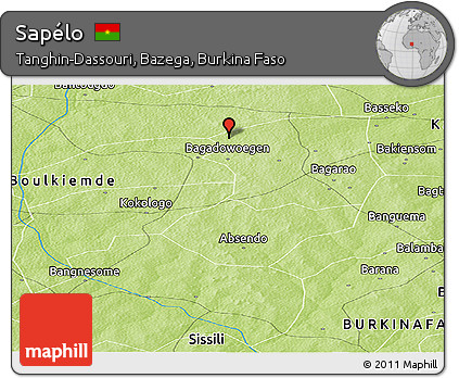 Physical Panoramic Map of Sapélo