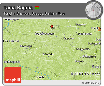 Physical Panoramic Map of Tama Bagma