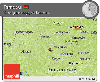Physical Panoramic Map of Tampoui