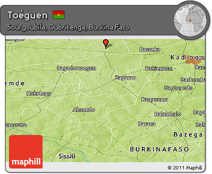 Physical Panoramic Map of Toéguen