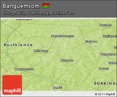 Physical Panoramic Map of Banguèmsom