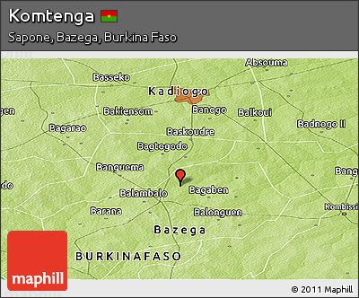 Physical Panoramic Map of Komtenga
